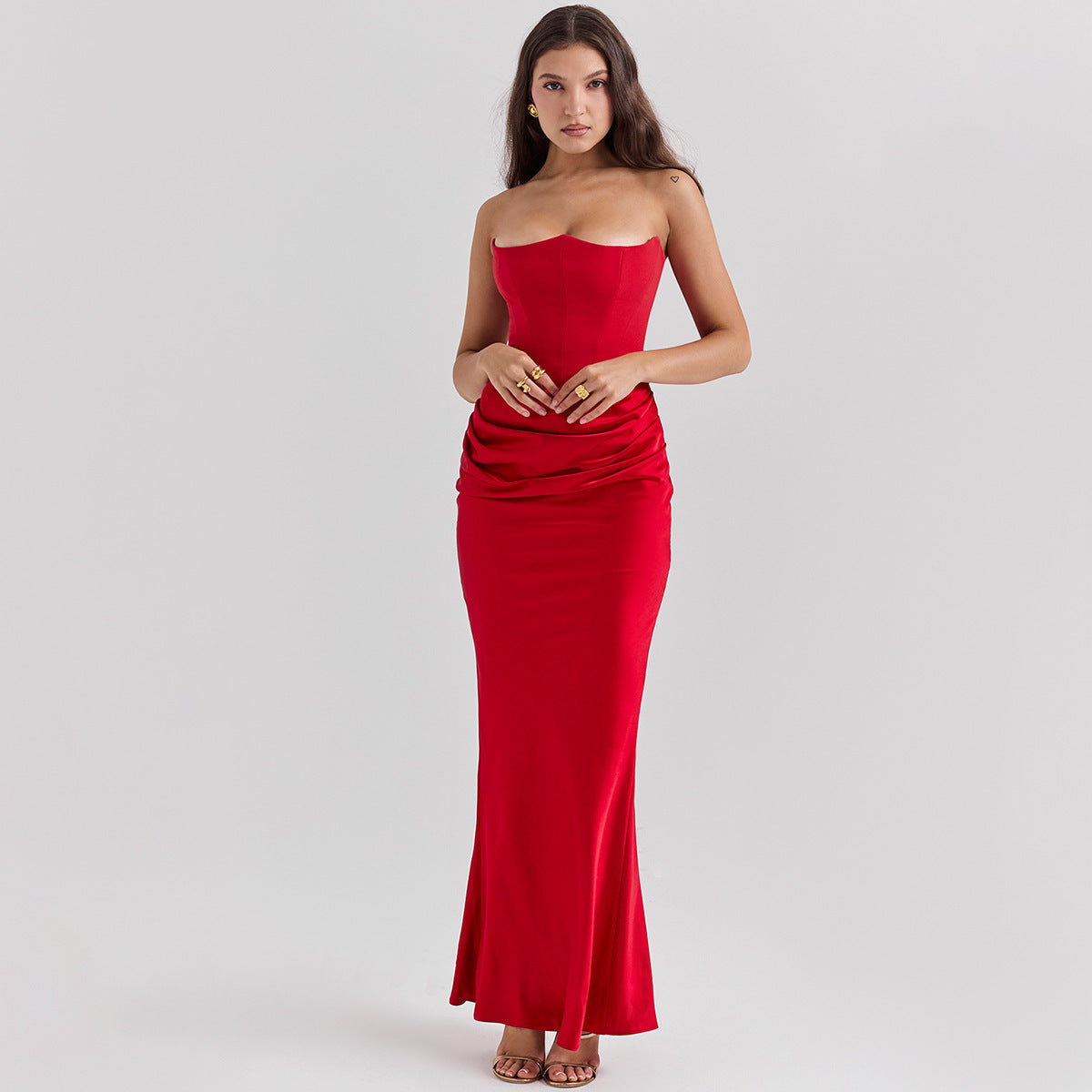 Women’s Strapless Evening Maxi Dress