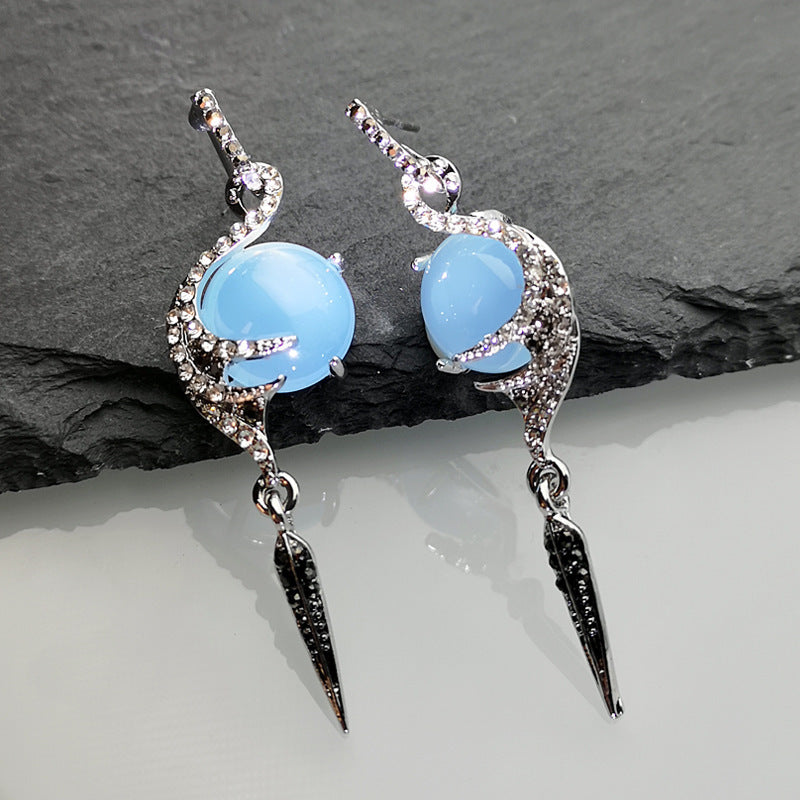Luxury Peacock Feather Earrings for Ladies
