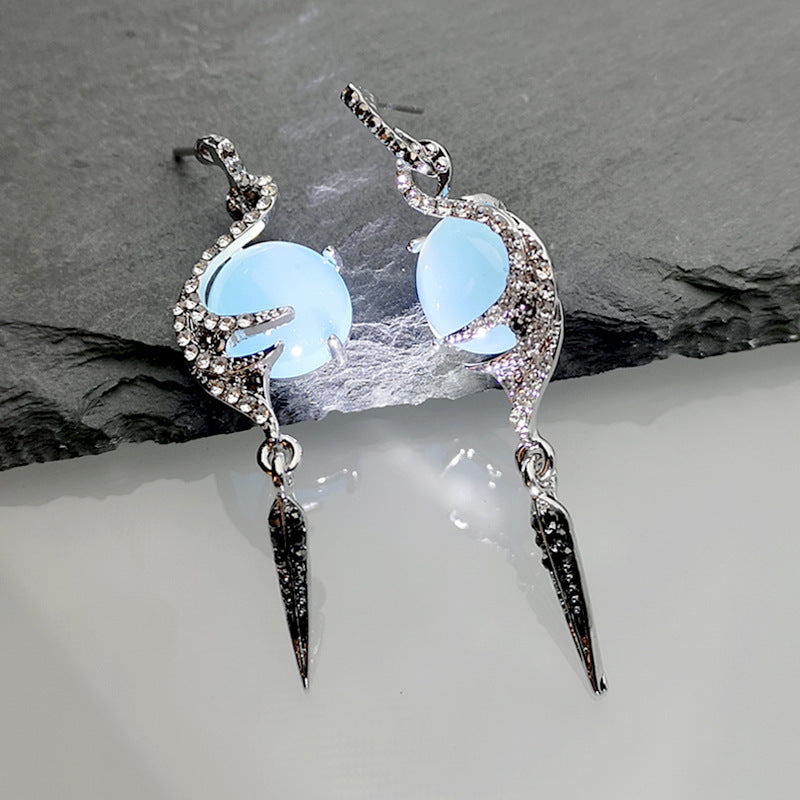 Luxury Peacock Feather Earrings for Ladies