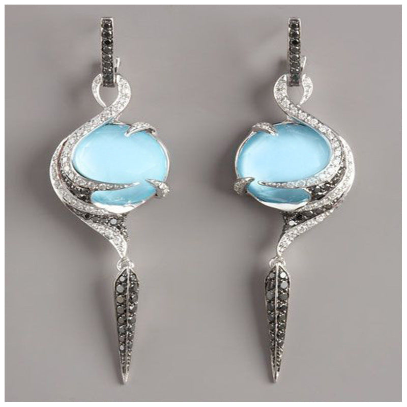 Luxury Peacock Feather Earrings for Ladies