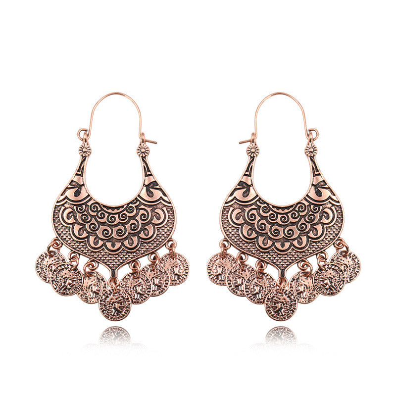 Vintage Geometric Gemstone Earrings Ladies