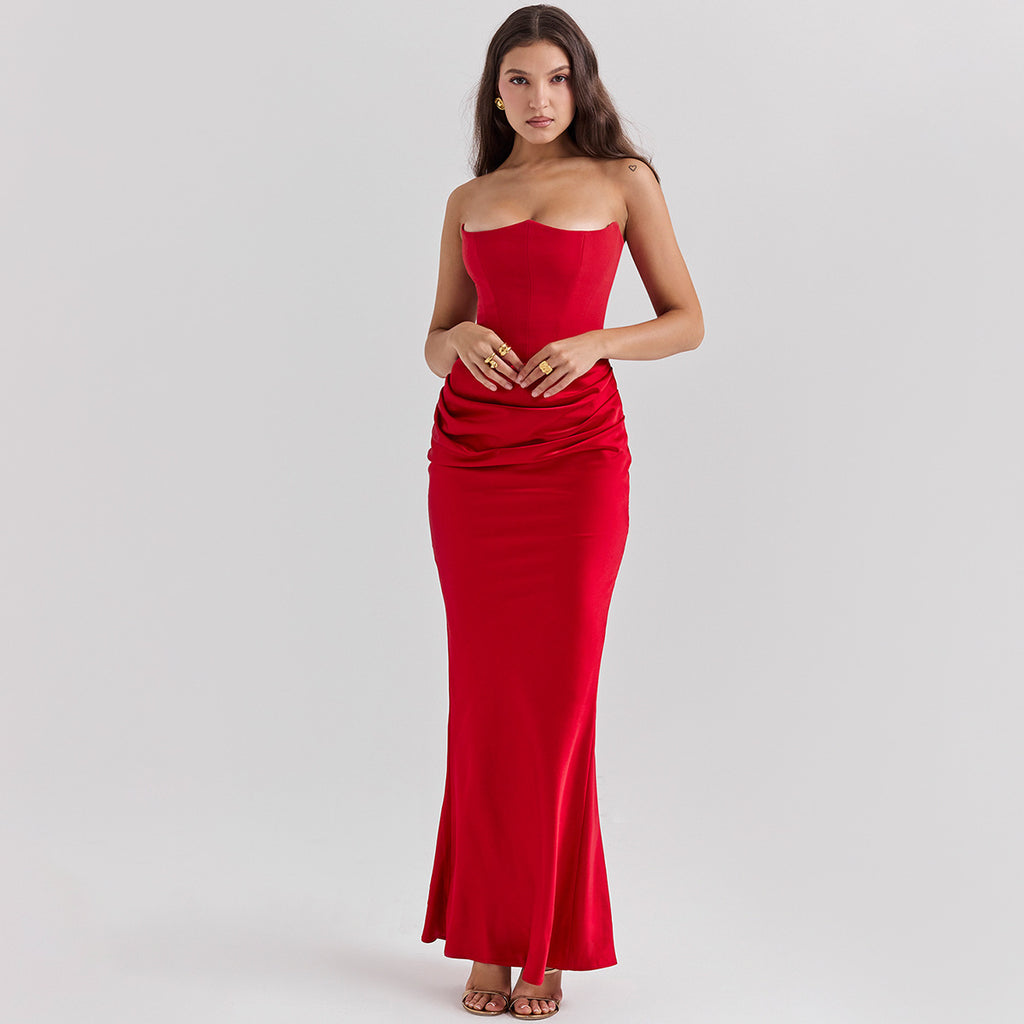 Women’s Strapless Evening Maxi Dress