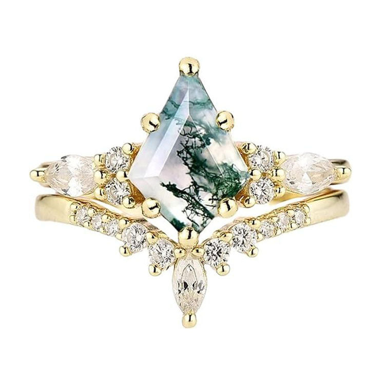 2pcs Natural Stone Fashion Rings