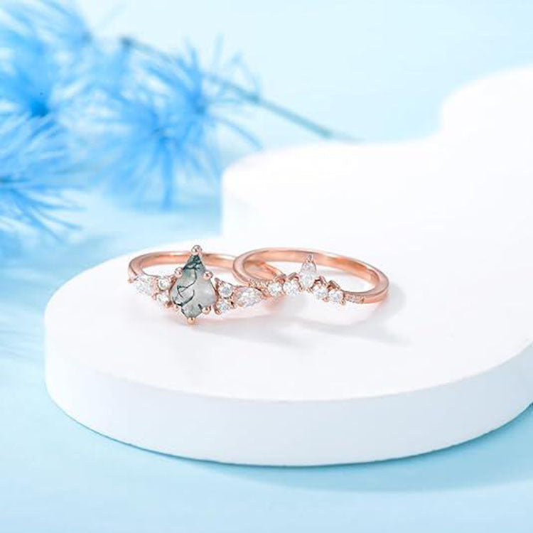2pcs Natural Stone Fashion Rings