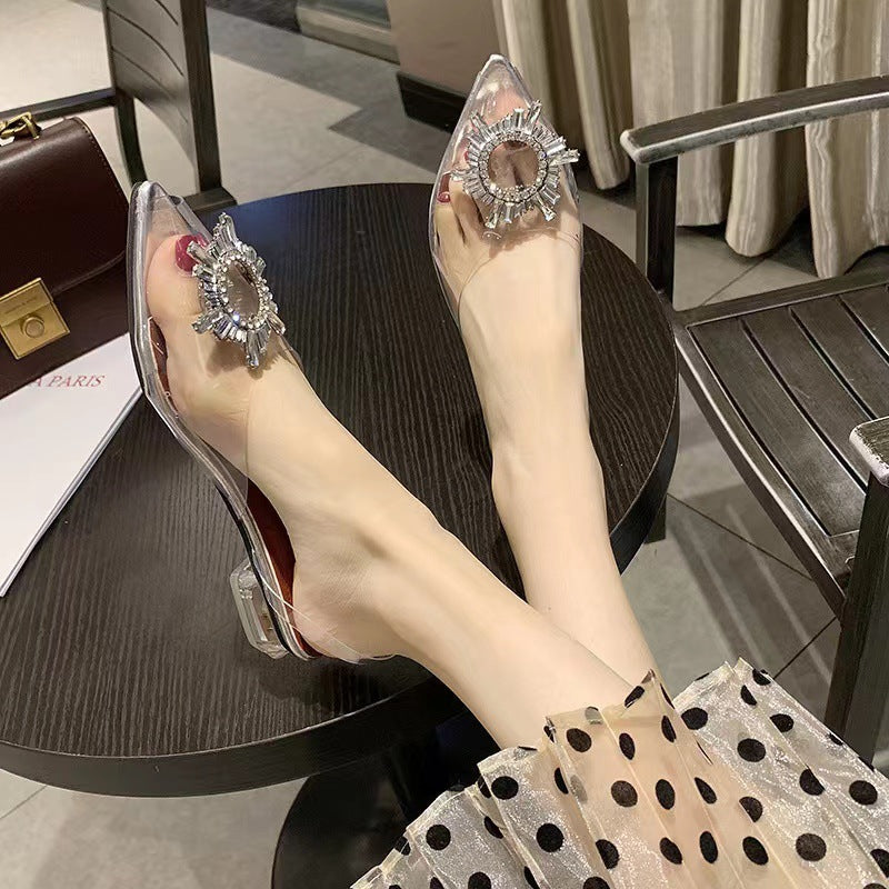Luxury Pointed Toe Rhinestone High Heels for Women