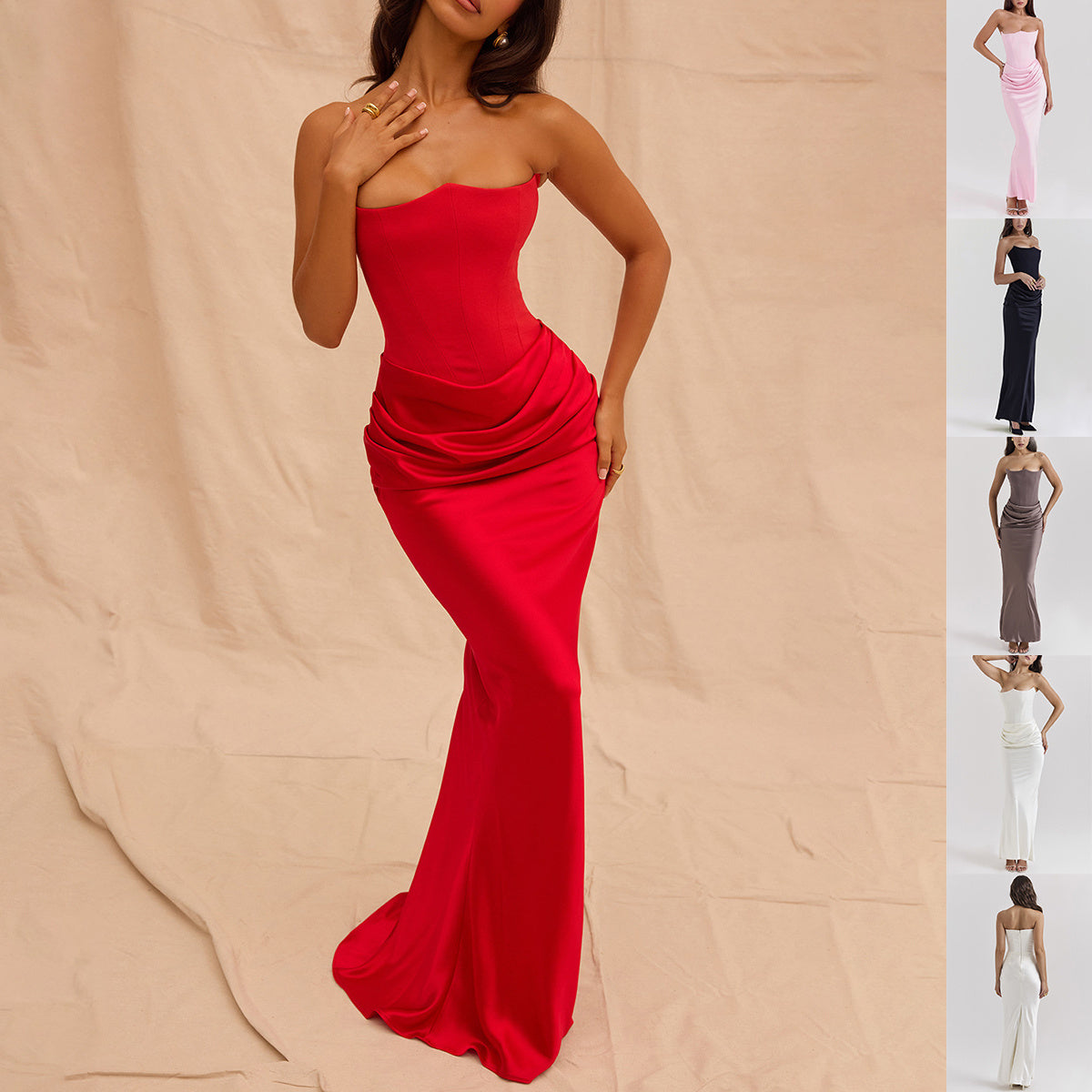 Women’s Strapless Evening Maxi Dress