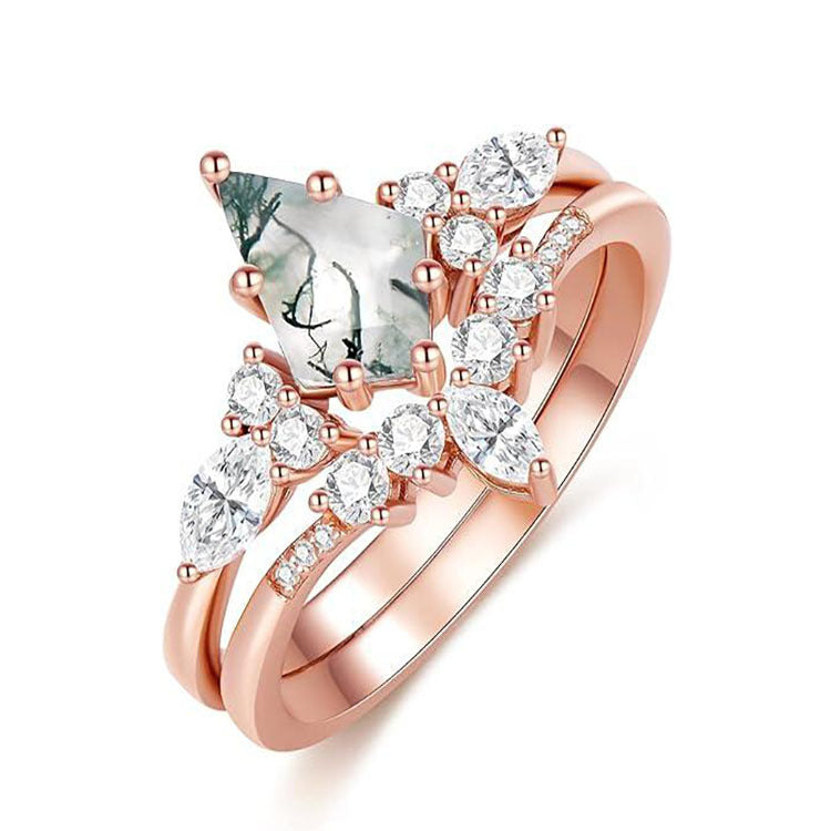 2pcs Natural Stone Fashion Rings