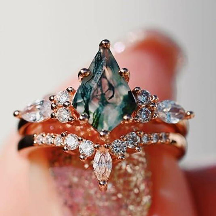 2pcs Natural Stone Fashion Rings